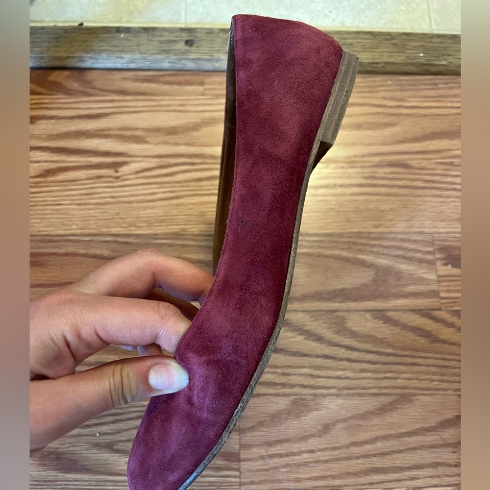 Margaux The Classic Ballet Flat in Burgundy Suede - Picture 12 of 12